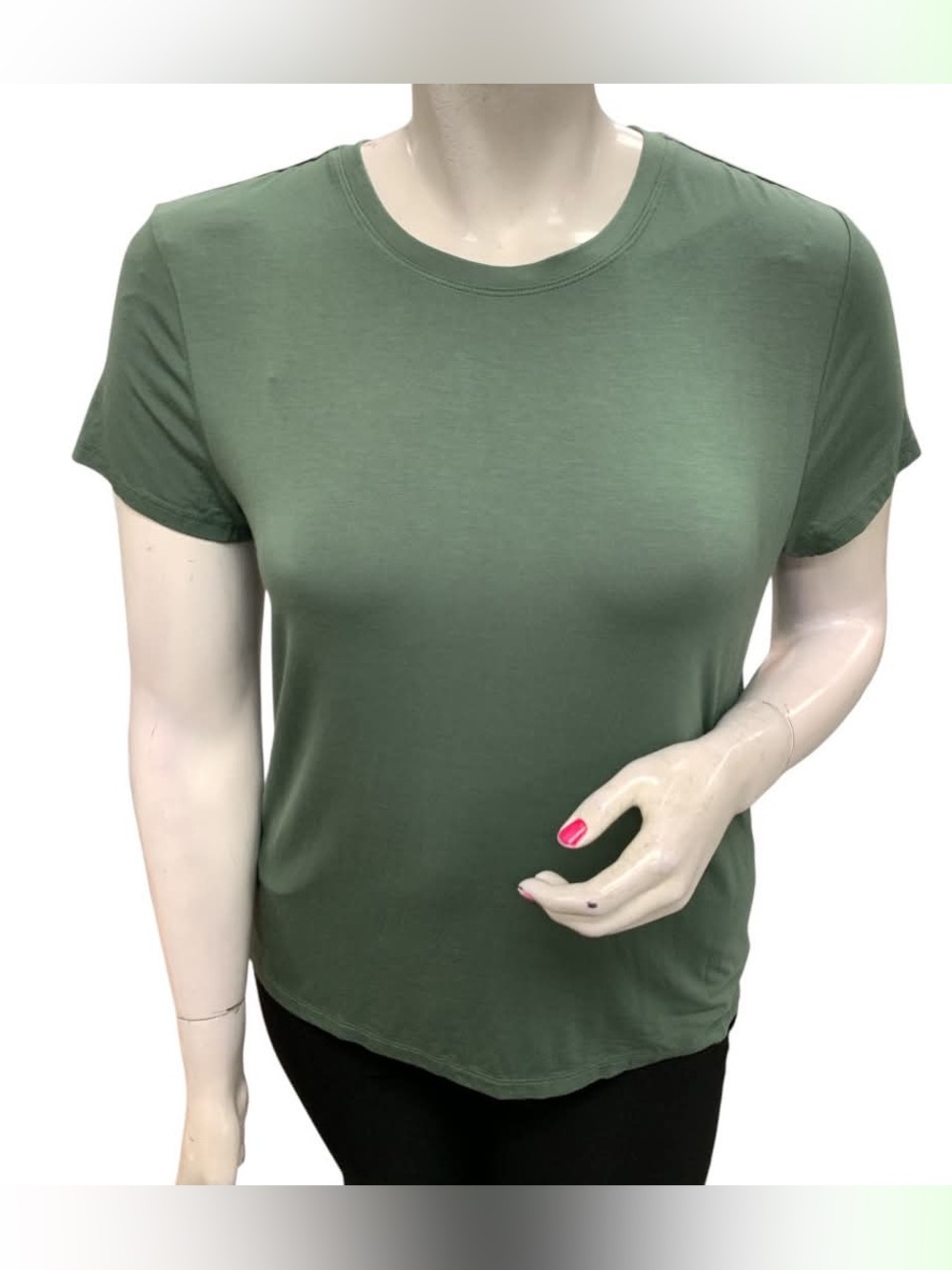 Reitmans Olive Green Crew Neck Short Sleeve Tee Size Xl